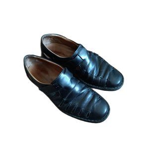 Joseph Seibel Lionel Men's Shoes Black US 9.5 Leather Slip on Fisherman Loafers